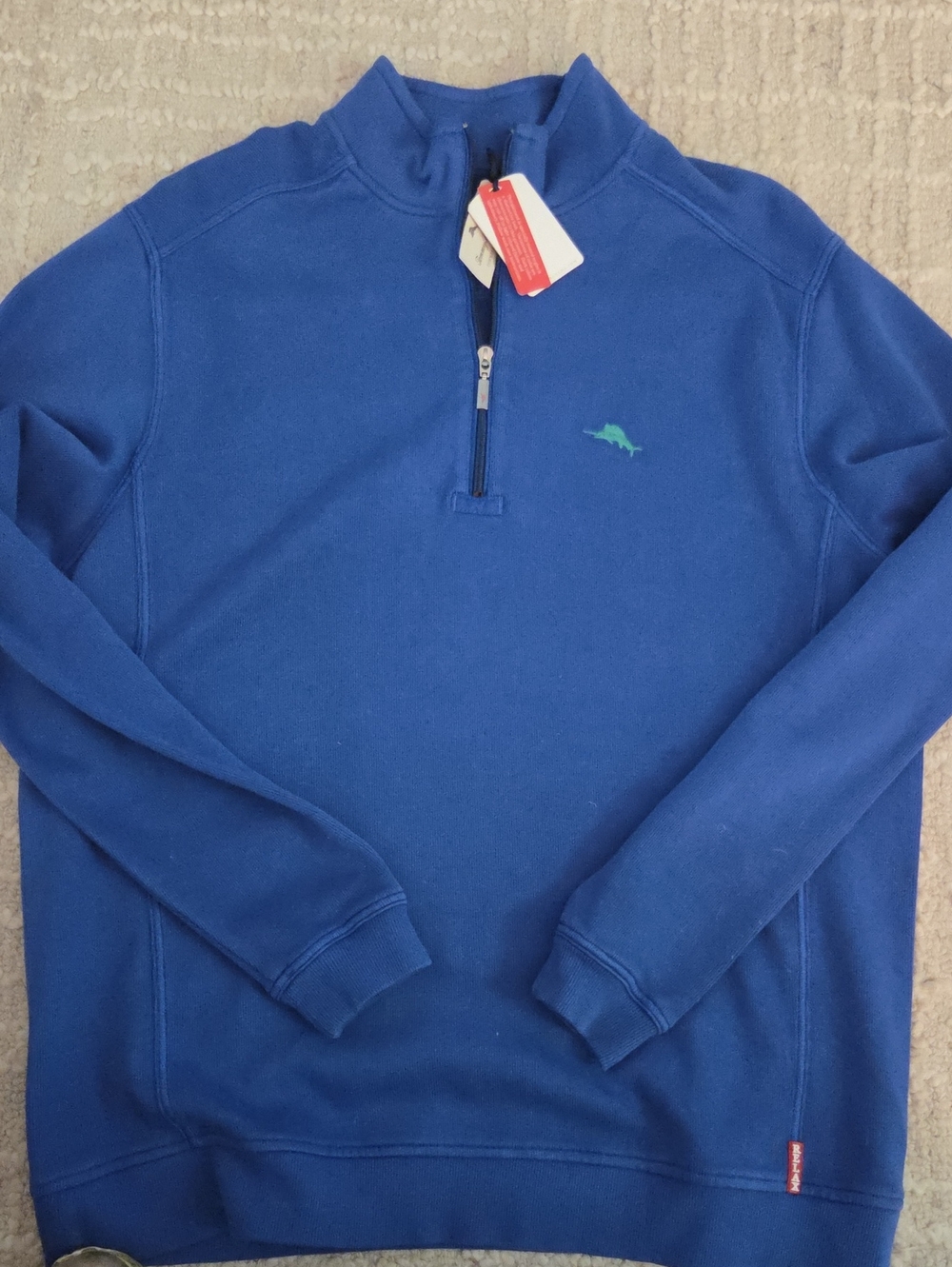 Tommy Bahama Tobago Royal Blue Quarter-Zip Sweater, XL